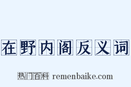 在野内阁反义词是什么意思的图片